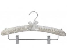 Le Cintre FranÃ§ais - Pack de 50 - CHARM 38 PINCES BLANC Cintre Tissu Satin Pinces Gomme Satin Blanc 38x4x22 cm