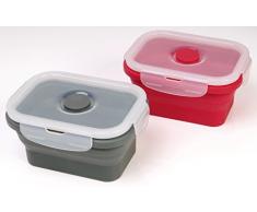 Fackelmann Animaux Gamelle avec Couvercle, Silicone, Mehrfarbig, 13 x 9.5 x 6.5 cm