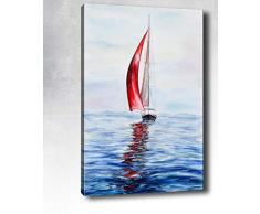 Bonamaison Peinture sur toile, multicolore, 70 x 100 cm - Conçu et fabriqué en Turquie