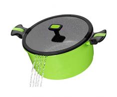 STONELINE Imagination Marmite 28 cm avec austauschbarenund Poignées Amovibles avec couvercles en Verre Convient pour Les plaques à Induction en Vert