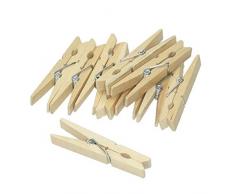 Inconnu Efco Lot de 24 Pinces Ã Linge en Bois Non traitÃ© Marron, 45Â mm