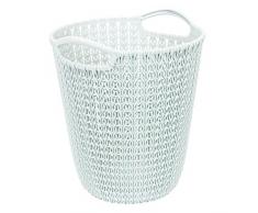Curver 03678-X64-00 Corbeille à Papier Knit 23,1x23,9x27,2cm Blanc Plastique 23.1x23.9x27.2 cm