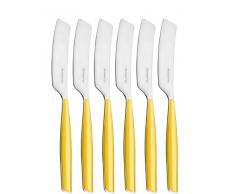 Bugatti GL6U-021F32/6 Glamour Ménagère de 6 Pièces Tartineur SAN/Acier Jaune 16 x 20 x 3 cm