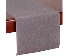 CHEMINS DE TABLE, MOTIF TISSE | pour mariages et dîners de haut standing | 35,5 x 274 cm | 3 pcs (Gris)