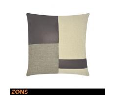 ZONS Coussin Design 45x45cm + Rembourrage 480g (Beige)