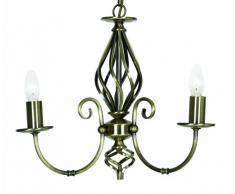 Oaks Lighting Tuscany Lustre 3 lumières Laiton antique