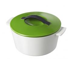 REVOL 642297 Coffret Cocotte Rond avec Couvercle Porcelaine Vert Lime 12,5 cm