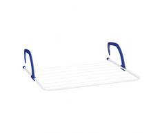 Relaxdays Sèche-Linge Suspendu pour Suspendre Le radiateur et Le Balcon, Grand Panier à Linge 4,8 m de Longueur sèche Blanc