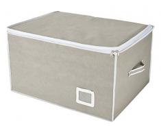 Idehome Platinum MR154 696a Housse Rangement avec Sac Rétractable IPV2 PPNW Polyéthylène Taupe 49,5 x 33,5 x 61 cm