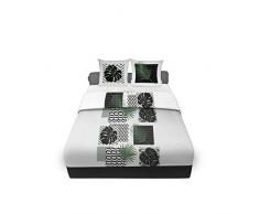 Soleil docre Palmera lit, Parure de Drap, Coton, Blanc, 240 x 300 cm