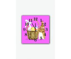 Bonamaison Horloge Murale en MDF, Multicolore, 30 x 30 cm