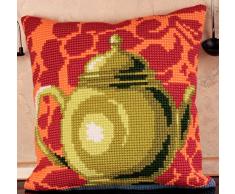 Collection DArt 5012 Pot Ã ThÃ© Bronze Kit de Coussin Gros Trous Coton Multicolore 50 x 45 x 0,1 cm