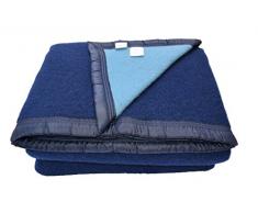 Comptoir du linge LAI526MAR Couverture, Laine, Marine/Myosotis, 240x260 cm