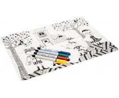 modern-twist 2.702 Set de Table Ã colorier avec Jeu de Cache-Cache et de 4 feutres