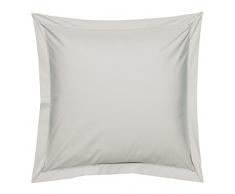 Blanc des Vosges Uni 57 Fils Taie, Coton, Perle, 65x65 cm