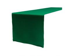 La Lin Popeline de Polyester Chemin de Table, Polyester, Green Emerald, 35.56 x 274.3 x 0.04 cm