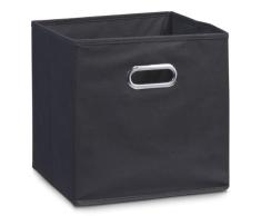 Zeller 14133 Boite de rangement en tissu noir, 28 x 28 x 28 cm