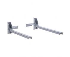 Sauvic 89430 Séchoir à Linge Mural Rabattable Gris, Métal