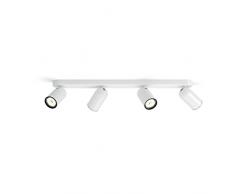 Philips myLiving 5058431pn GU10 Blanc Spot de lumière â Spot de lumière (Blanc, Metal, GU10, 4 Bulb (s), 10 W, 8,2 mm)