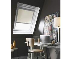 MADECOSTORE Store de Toit Enrouleur compatible Velux® - Beige - L120 x H74/116cm Modèle U04/U08 - Cadre Alu