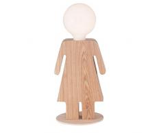 Homemania 8698522547817 Lampe De Chevet Lui&Lei, Couleur Marron, en Bois-Pour La Maison, Bureau, SÃ©jour, Chambre, Taille unique