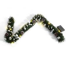 HEITMANN DECO 91641/lave-vaisselle Guirlande de Sapin Artificiel dÃ©corÃ© avec Ã©clairage LED, Longueur 120Â cm, Plastique, Argent, 46,3Â x 14,3Â x 6,5Â cm