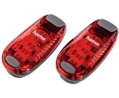 Hama Lampes LED de sÃ©curitÃ© Ã pince (Ã 2 LED, ampoule rouge, fonctionnement sur piles, voyant fixe et clignotant, idÃ©al pour les joggeurs, les Ã©coliers, les cyclistes, ensemble 2 piÃ¨ces) Rouge/Noir