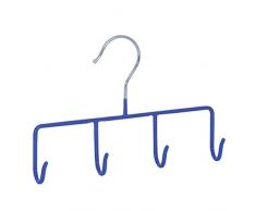 MSV 349 Cintre Multifonctions MÃ©tal Plastifie/RevÃªtement PVC Bleu 21 x 3,5 x 14 cm