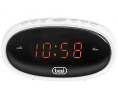 Trevi EC 880 Horloge numérique avec réveil, Blanc, 13,5 x 6,5 x 5 cm