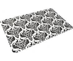 Papillon 50Â x 75Â cm Baroque Super Absorbant Tapis de Salle de Bain, Noir/Blanc