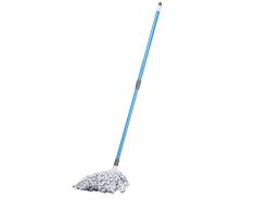 Minky Balai à Franges en Microfibre, Bleu, 12 x 11 x 97.2 cm