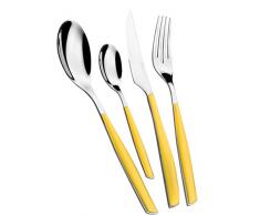 BUGATTI GL6U-021G50 Glamour MÃ©nagÃ¨re de 24 PiÃ¨ces Service de Table SAN/Acier Jaune 22 x 8 x 30 cm