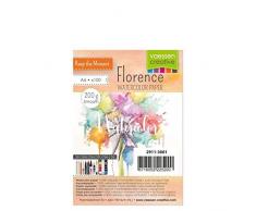 Vaessen Creative Papier Aquarelle Florence Pressé à Chaud A6, Ivoire, 200 GSM, Qualité dartiste, Lisse, 100 Feuilles pour Peindre, Handlettering, Projets dart et Plus