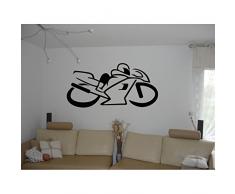 TATOUTEX Stickers Silhouette de Moto de Course - Orange, L 20cm x H 10cm