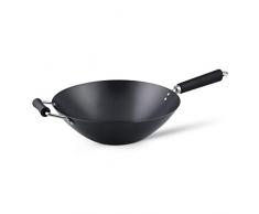 Ken Hom KH435001 Wok en Acier Carbone avec RevÃªtement AntiadhÃ©sif, Ã¸35 cm, Compatible Induction, Noir