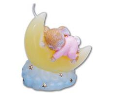 Club Green Lapin sur la Lune Bougie, Rose, 70Â x 100Â mm