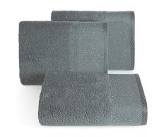 Eurofirany Grafit Lot de 6 Serviettes de Toilette en Coton Doux Ã Paillettes 50 x 90 cm