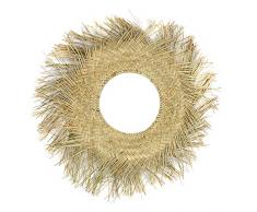 Miroir Rond Mural en Bois, Taille M, Naturel