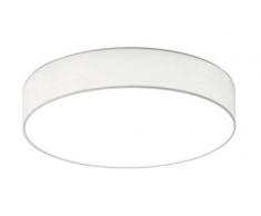 Plafonnier, Nickel Tissu, WeiÃ, Integriert 11W