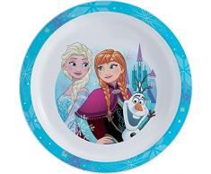 FUN HOUSE 005516 Disney Reine des NEIGES Assiette Micro-ondable pour Enfant, PolypropylÃ¨ne, Bleu, 22 x 22 x 1 cm