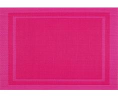 Vent du sud 6SETYUCPVFU YUCO Set de Table 6 PiÃ¨ces Polyester/PVC Fuchsia 33 x 46 cm