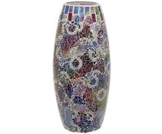 Maturi Vase en Verre craquelé, Multicolore, 30 cm