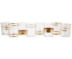LSA 5012548540875 Set décoratif Tasse, 390 ML, 8 pièces, Verre, doré, 1,12 x 1,12 x 1,12 cm
