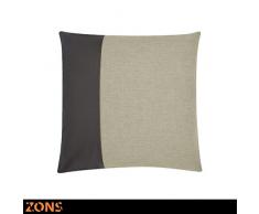 Zons Malton Coussin Design Simili Cuir 45x45cm + Rembourrage 480g Coussin Voiture Coussin canapé Oreiller Look Cuir (6 Couleurs à Choisir) (Beige)