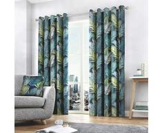 Fusion Tropical Housse de Coussin Jaune Ocre 43 x 43 cm, 100% Coton, Multicolore, Curtains: 46 Width x 54 Drop (117 x 137cm)