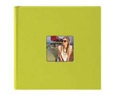 Goldbuch Album Photo avec découpe pour Photo, Pages Blanches avec Feuilles de séparation en Papier Cristal, Reliure de qualité supérieure en Papier texturé Aspect Lin, Vert, 30 x 30 cm