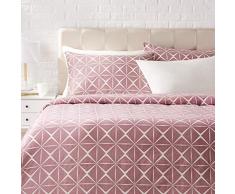 AmazonBasics Parure de lit avec housse de couette en satin, 155 x 200 cm / 50 x 80 cm x 2, Mauve quartz