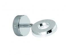 Reality, Spot, Rennes incl. 1 x LED,SMD,4,0 Watt,3000K,350 Lm. Plastique, Blanc, Corps: metal, Chrome L:9,4cm, L:8,0cm, H:16,0cm IP20