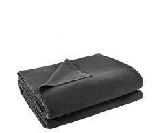 zoeppritz since 1828 Couverture Polaire Douce - Plaid Polaire avec Point de Crochet - Douillette - 220x240 cm - De, 960 Anthracite Mel, 220 x 240 cm