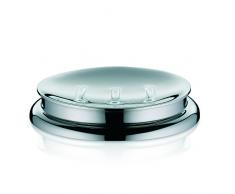 kela 22840 Porte-Savon Faber en Acier Inoxydable Argent, 12 x 12 x 2 cm